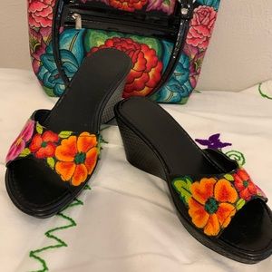 Embroidered sandals